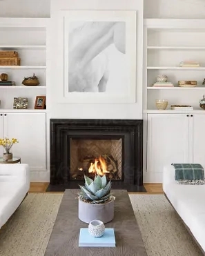 fireplace in cleaned home by Maid Bright